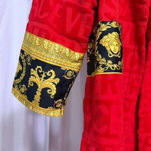 Versace Red and Gold Patterned Robe